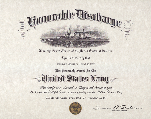 Honorable Discharge Certificate