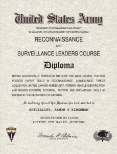 RECONNAISSANCE AND SURVEILLANCE LEADERS COURSE