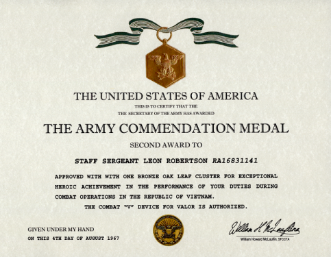 Editable Certificate Of Commendation Army Achievement Medal Certificate ...