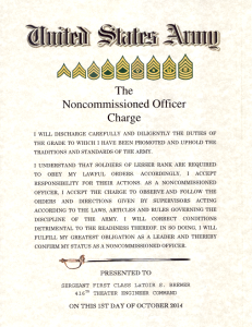 ARMY Noncommissioned Officer Charge