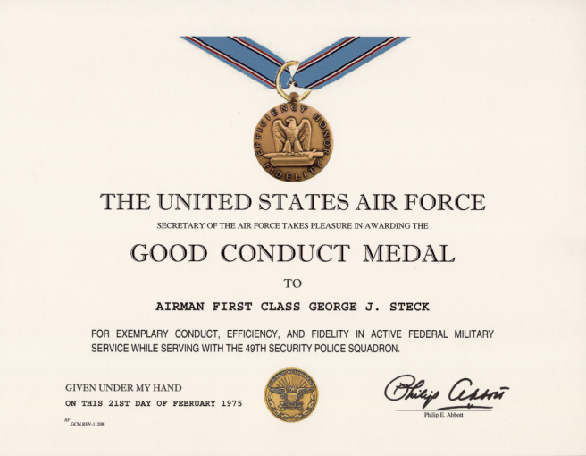 US   AF   Good Conduct    ribbon bar xd330 