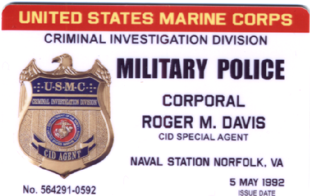 USMC CID Special Agent Card